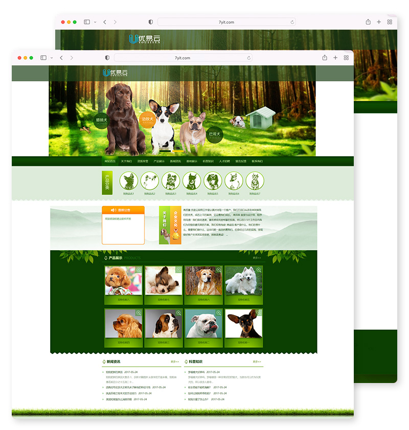 宠物饲养育种机构网站源码 猫狗宠物机构类网站